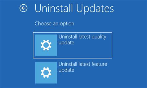 uninstall updates windows10